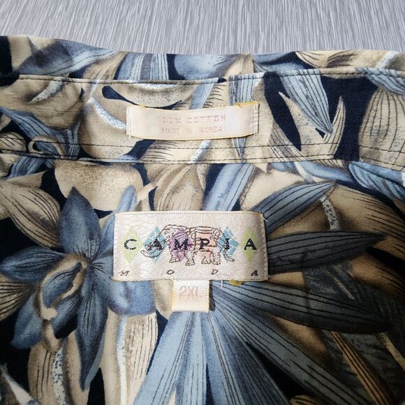 VTG Campia Moda Shirt Mens XXL Multicolor Camp Outdoor Hawaiian Cotton Button Up - Picture 5 of 11